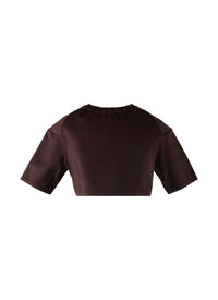 Pull court en maille - Chocolat