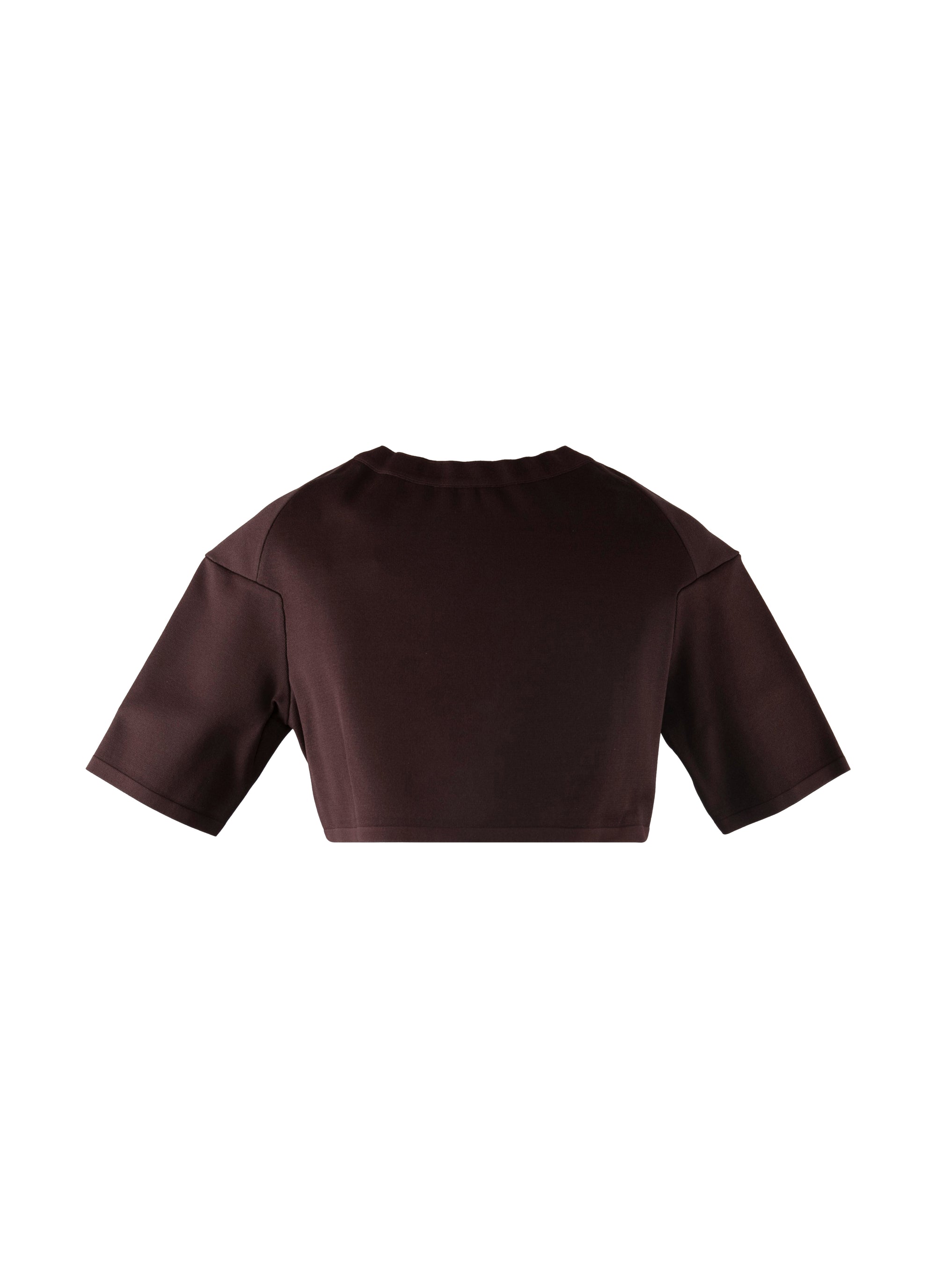 Pull court en maille - Chocolat