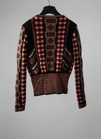 Pull ras du cou à manches longues en maille - Bois de Rose & Noir