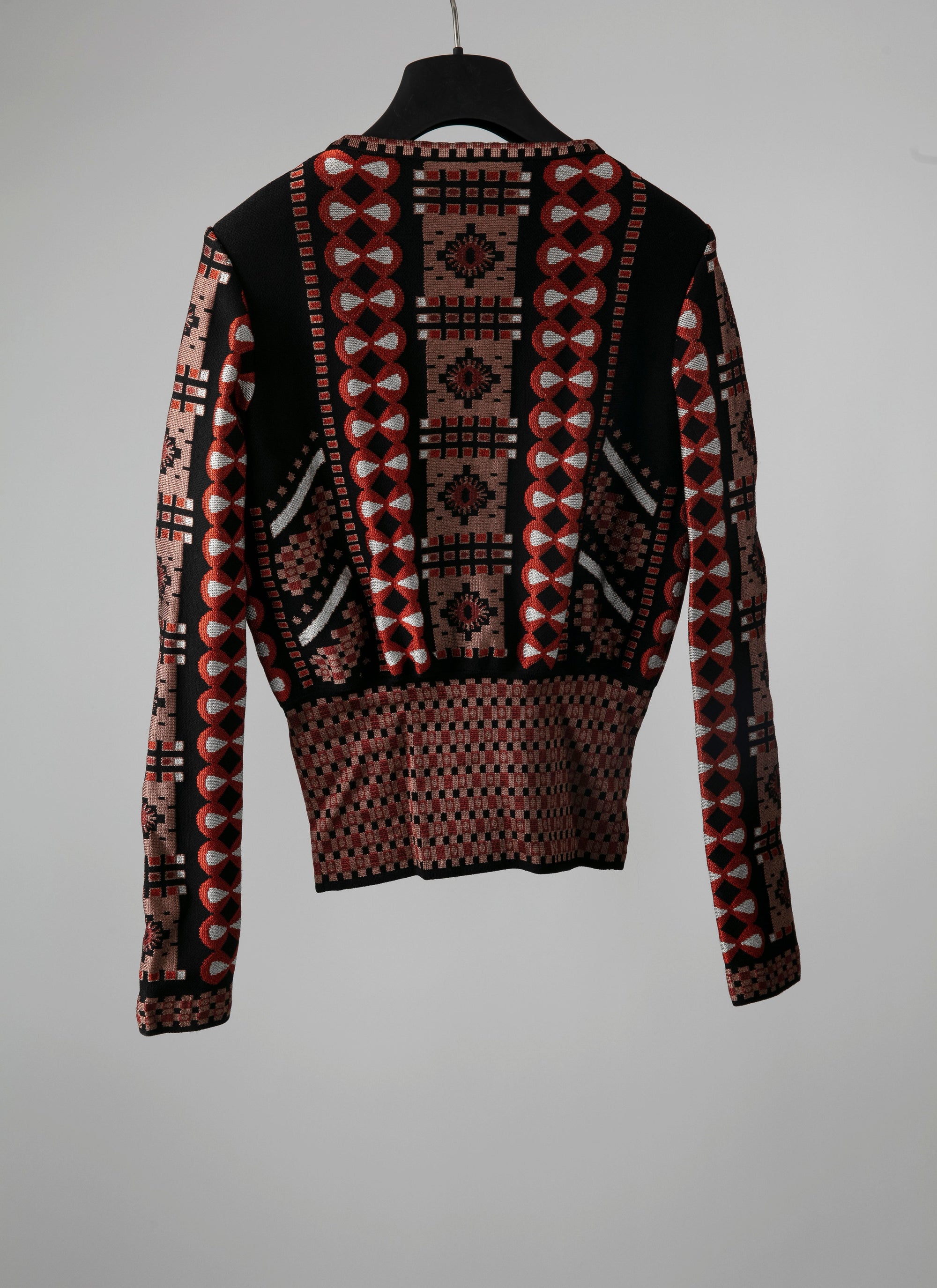 Pull ras du cou à manches longues en maille - Bois de Rose & Noir