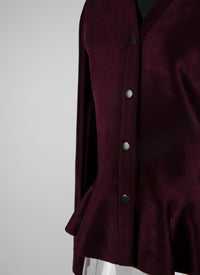 Veste velours en laine - Grenat