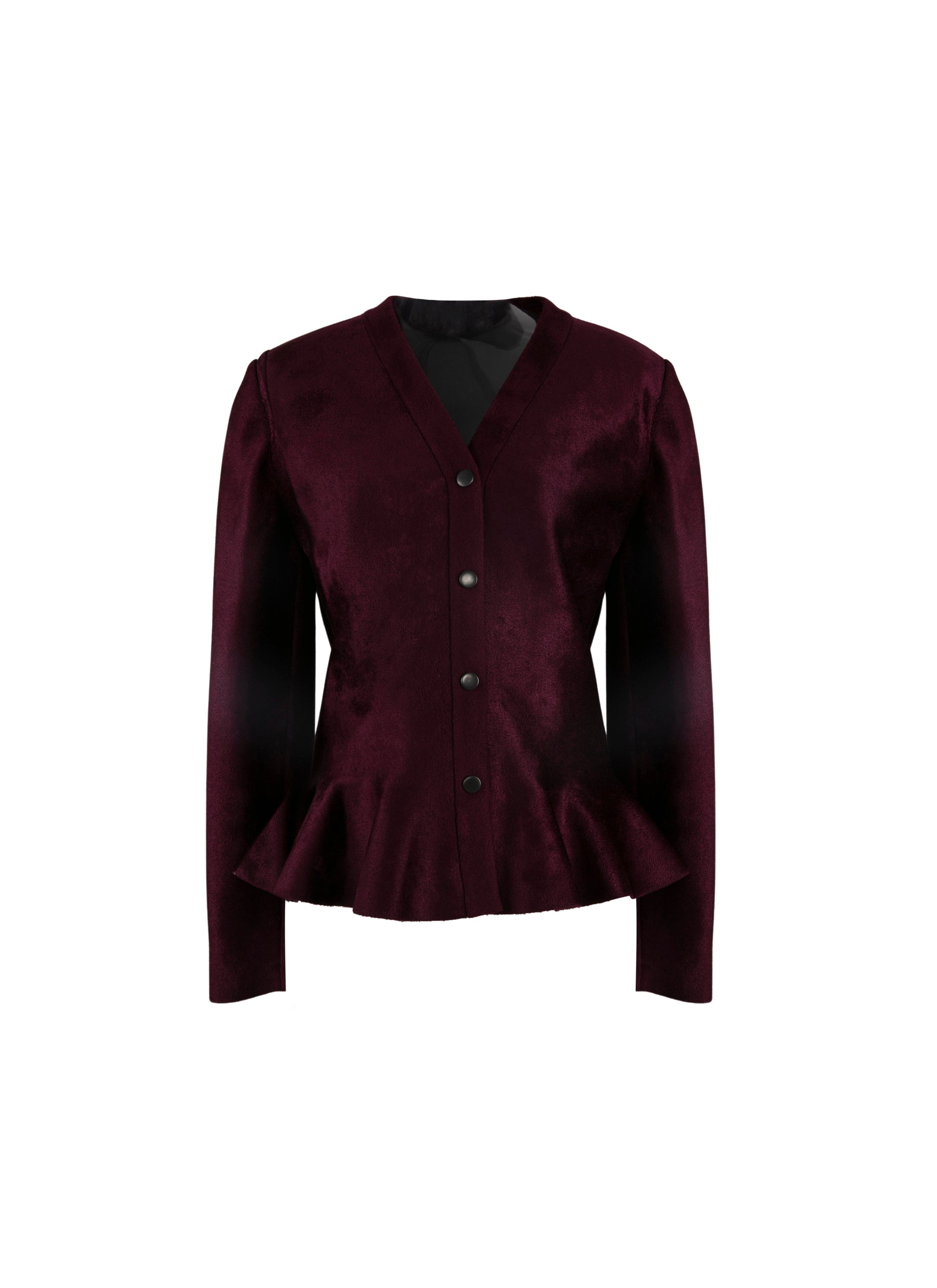Veste velours en laine - Grenat