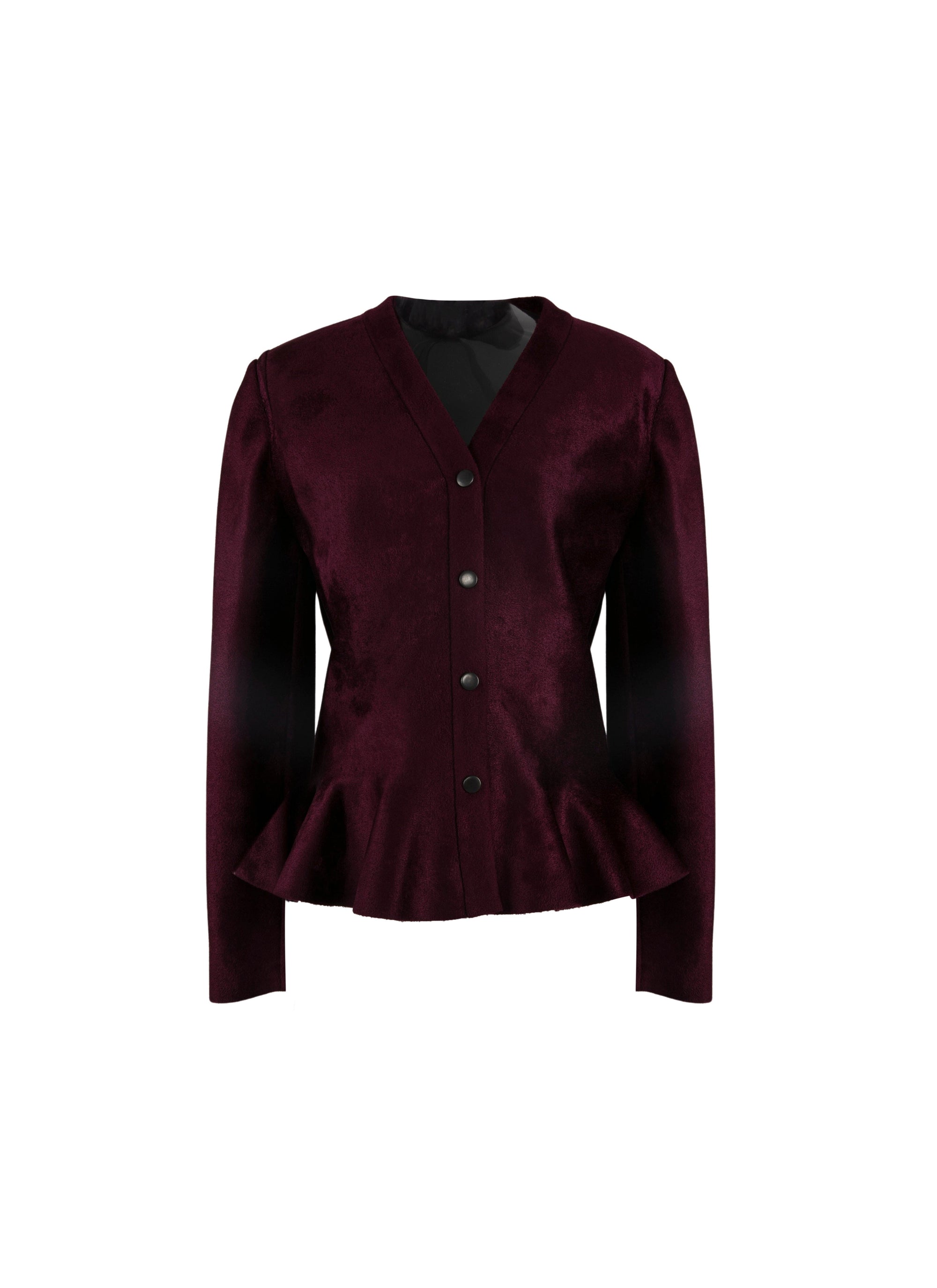 Wool velvet jacket - Garnet