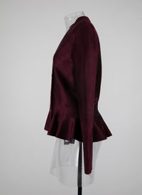 Veste velours en laine - Grenat