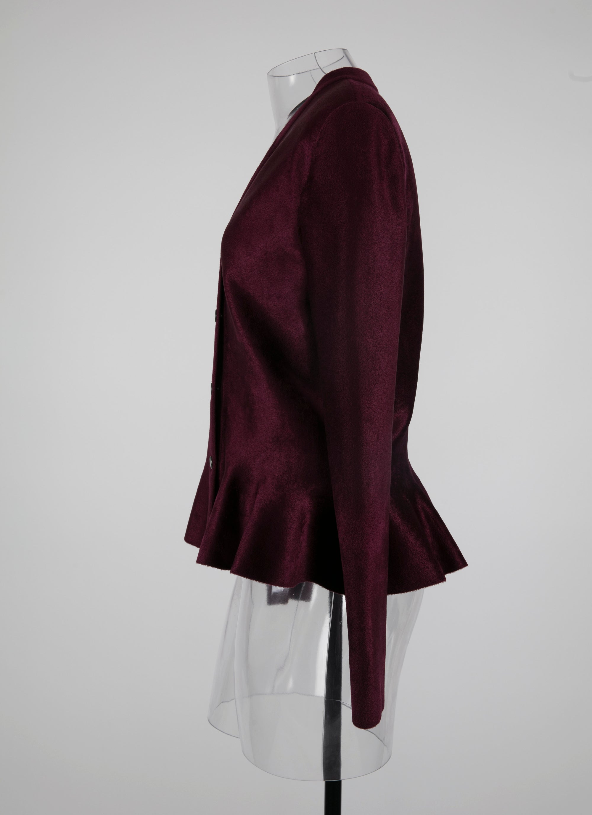 Veste velours en laine - Grenat