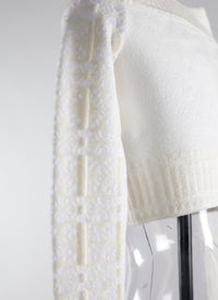 Cropped jumper - Ivory & White