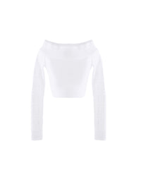 Pull court en dentelle - Ivoire & Blanc