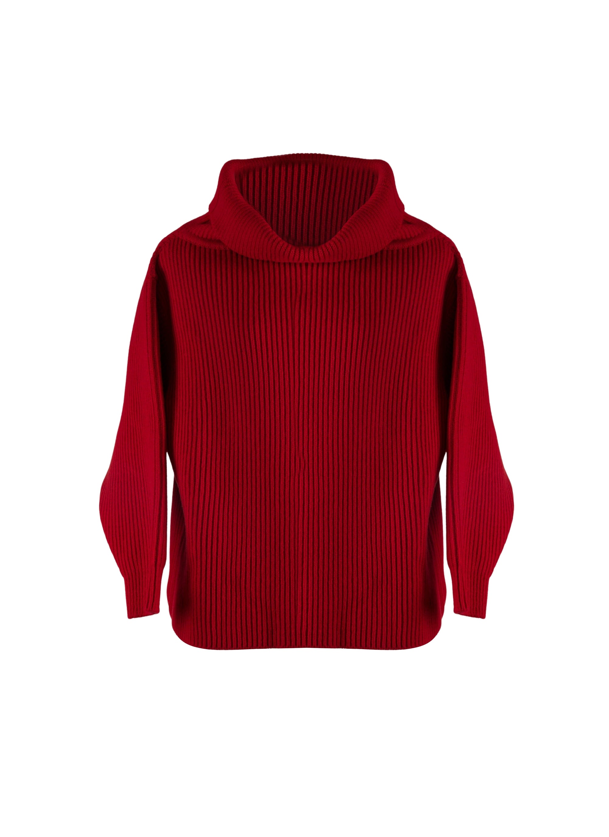 Pull décontracté à manches longues en laine - Ecarlate