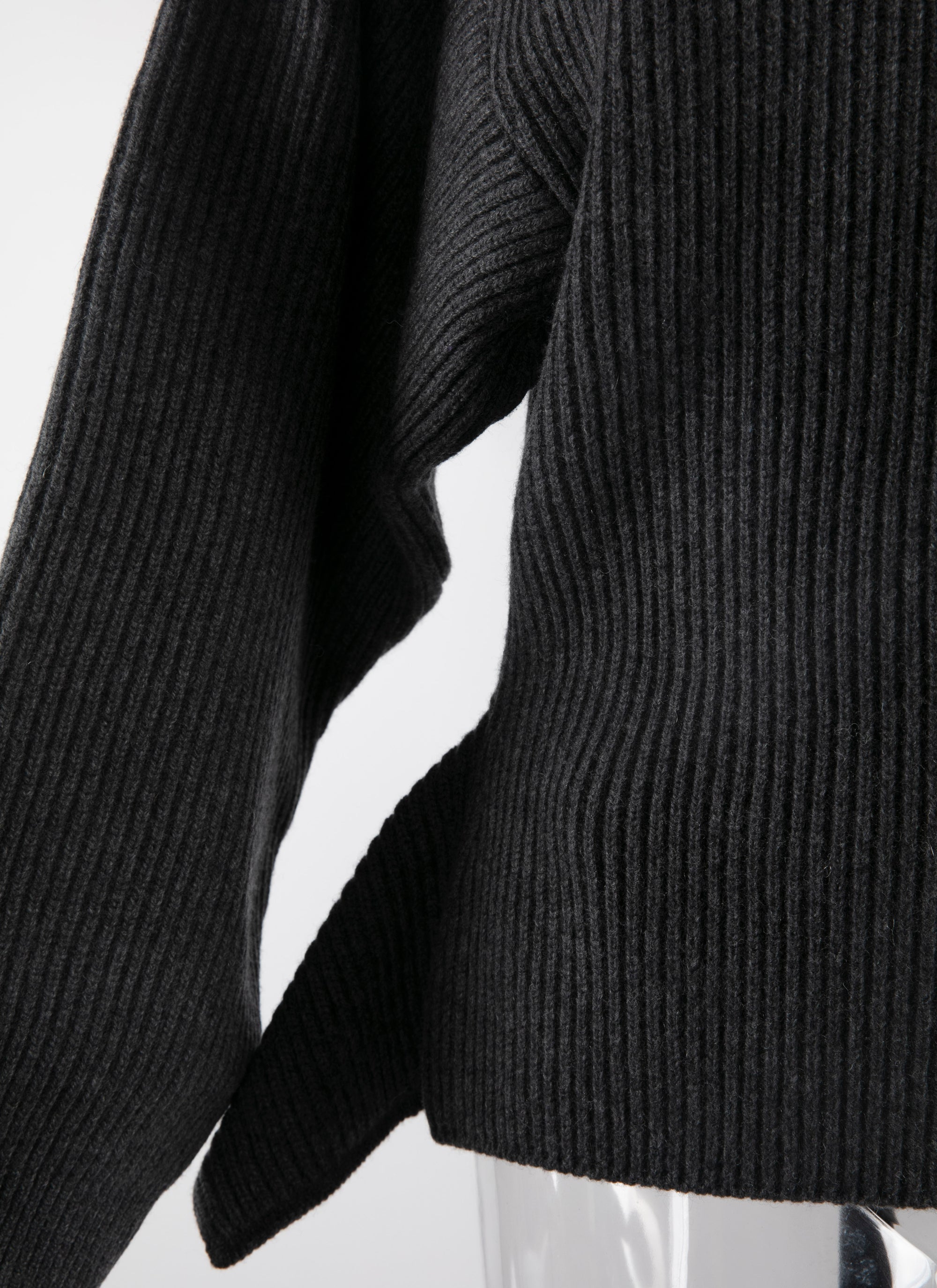 Long sleeve jumper in wool - Dark Grey
