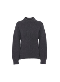 Long sleeve jumper in wool - Dark Grey