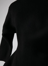 Pull à manches longues en laine - Noir