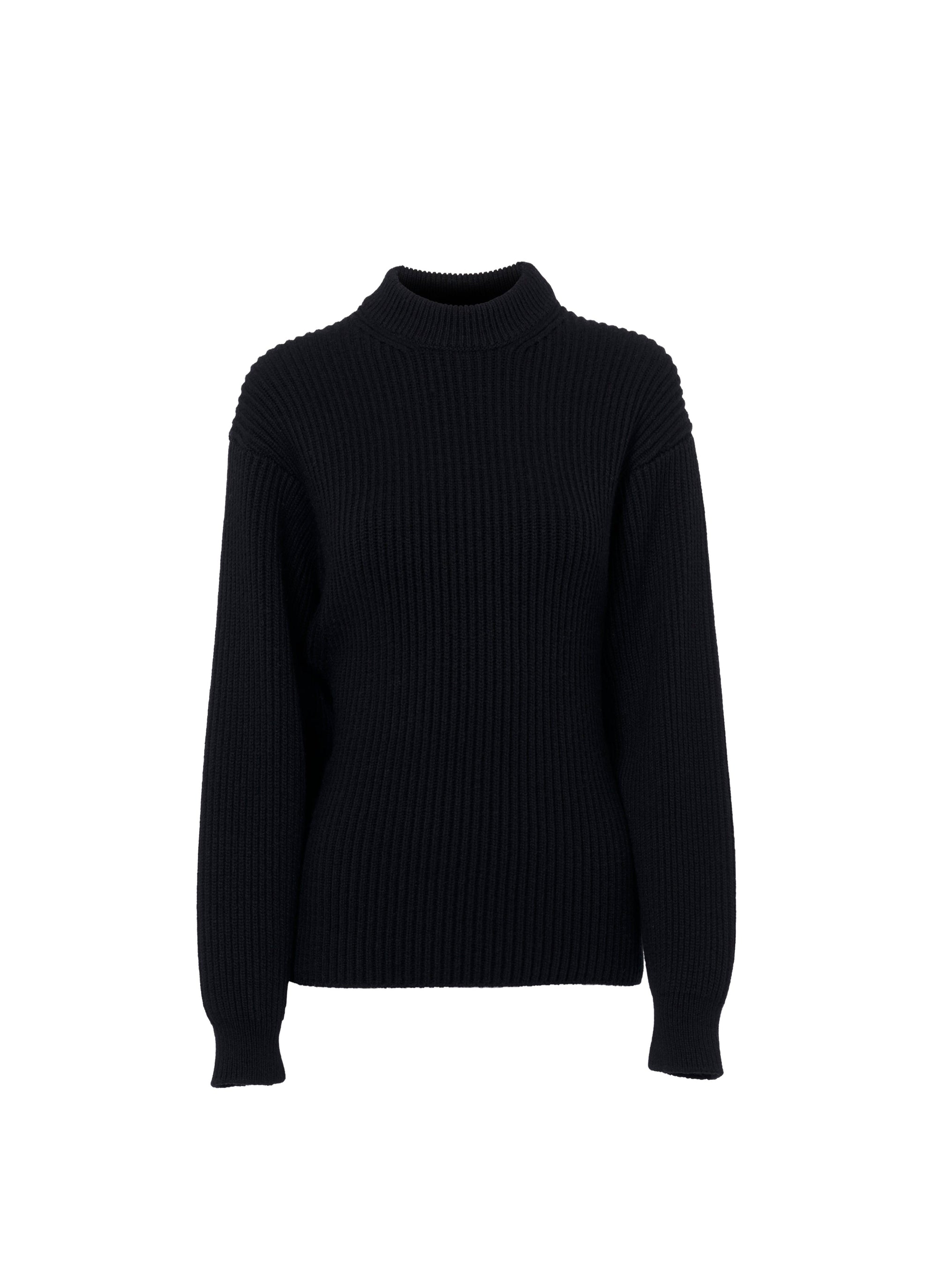 Pull à manches longues en laine - Noir