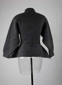 Long sleeve jumper in wool - Dark Grey