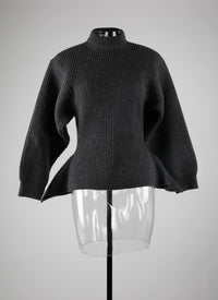 Long sleeve jumper in wool - Dark Grey