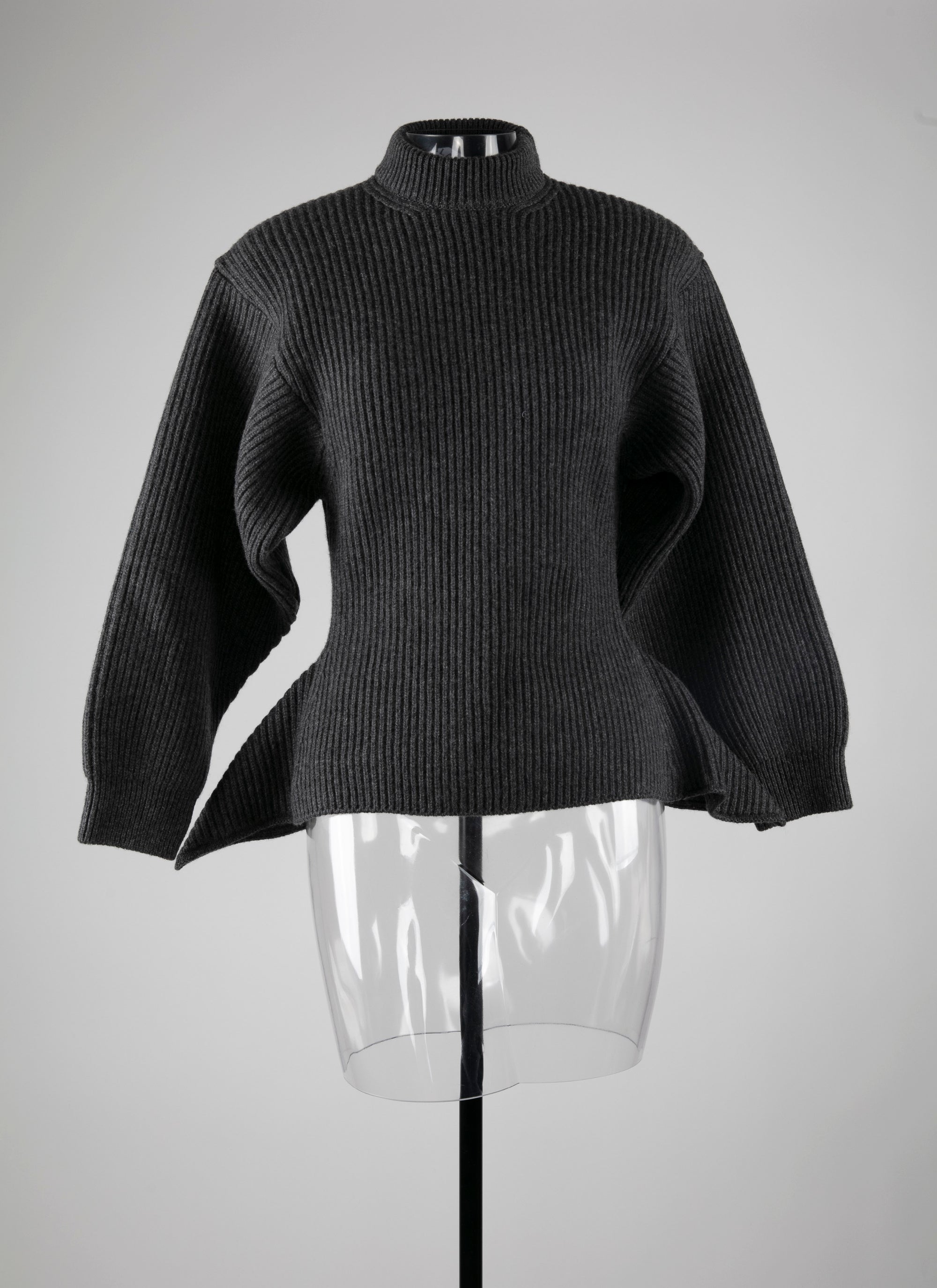 Long sleeve jumper in wool - Dark Grey