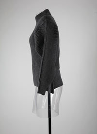 Long sleeve jumper in wool - Dark Grey