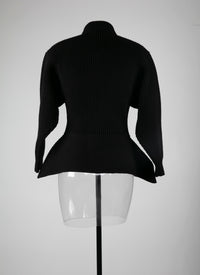 Pull à manches longues en laine - Noir