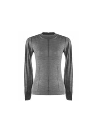 Pull à manches longues à col ras du cou en cachemire - Gris Chine