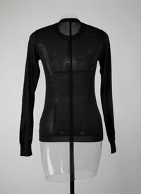 Long sleeve cashmere crew neck jumper - Black intense