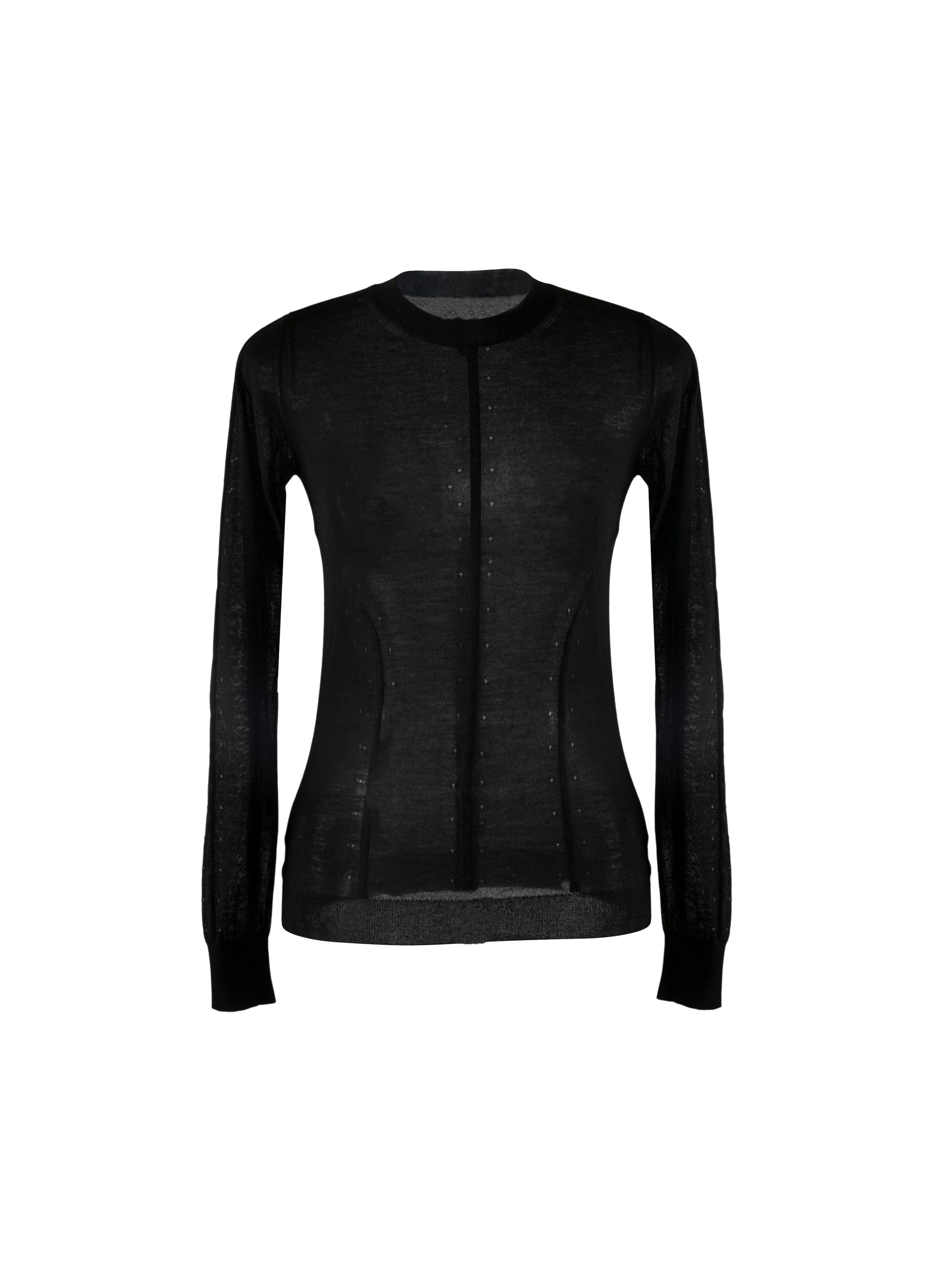 Long sleeve cashmere crew neck jumper - Black intense