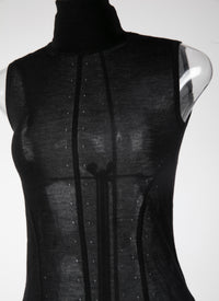 Pull sans manches en cachemire - Noir