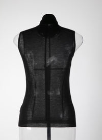 Pull sans manches en cachemire - Noir
