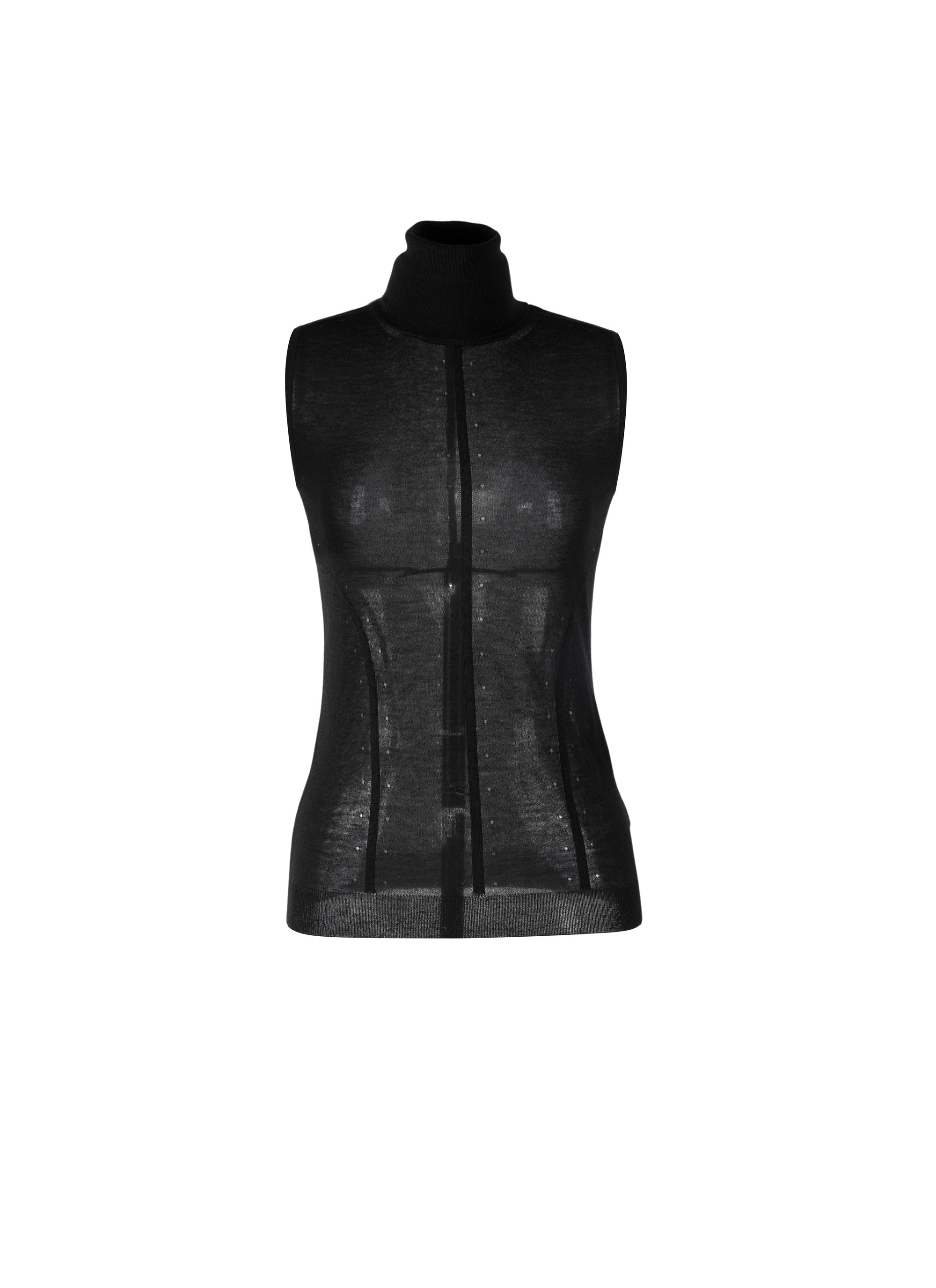 Pull sans manches en cachemire - Noir