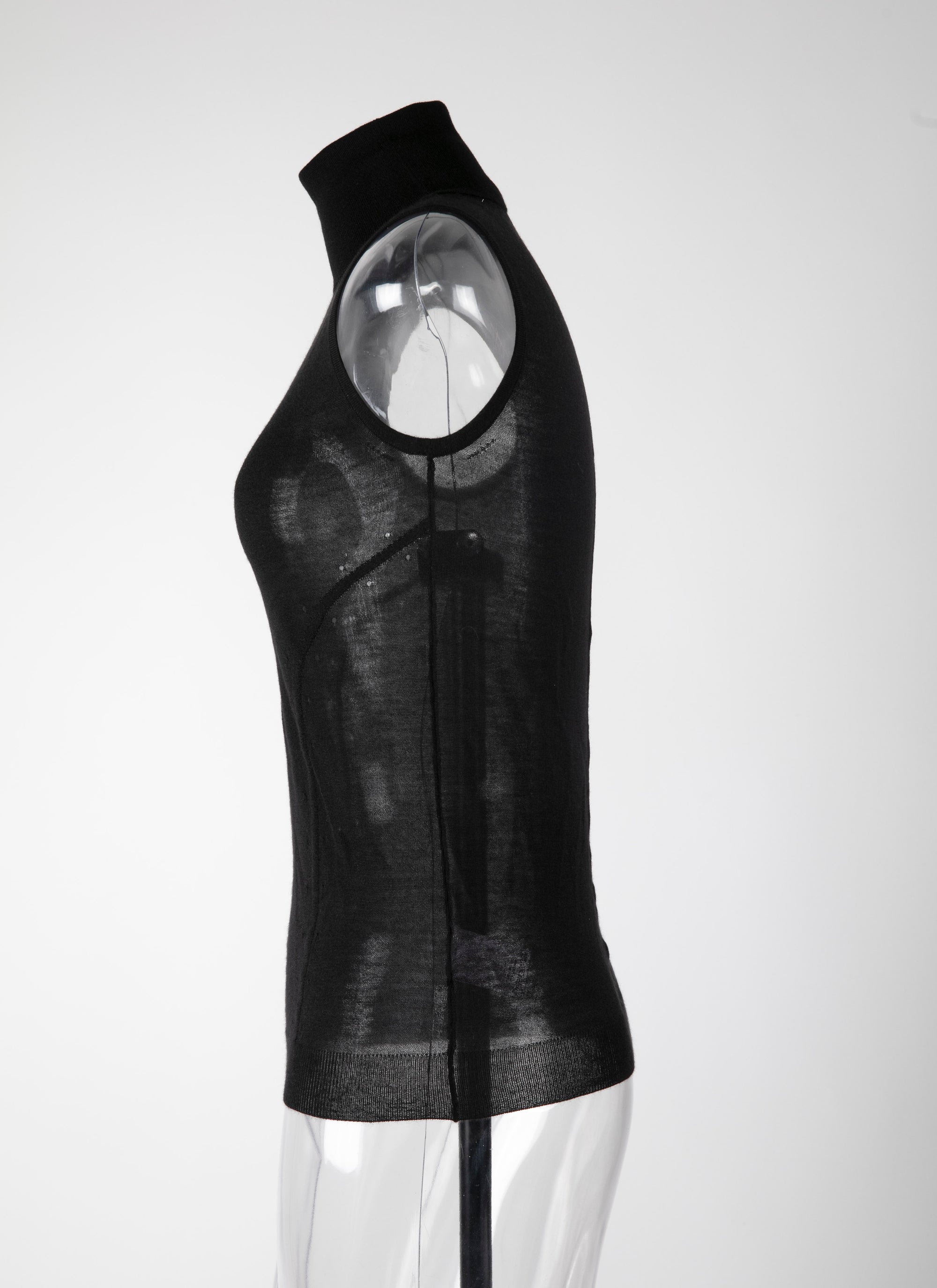 Pull sans manches en cachemire - Noir