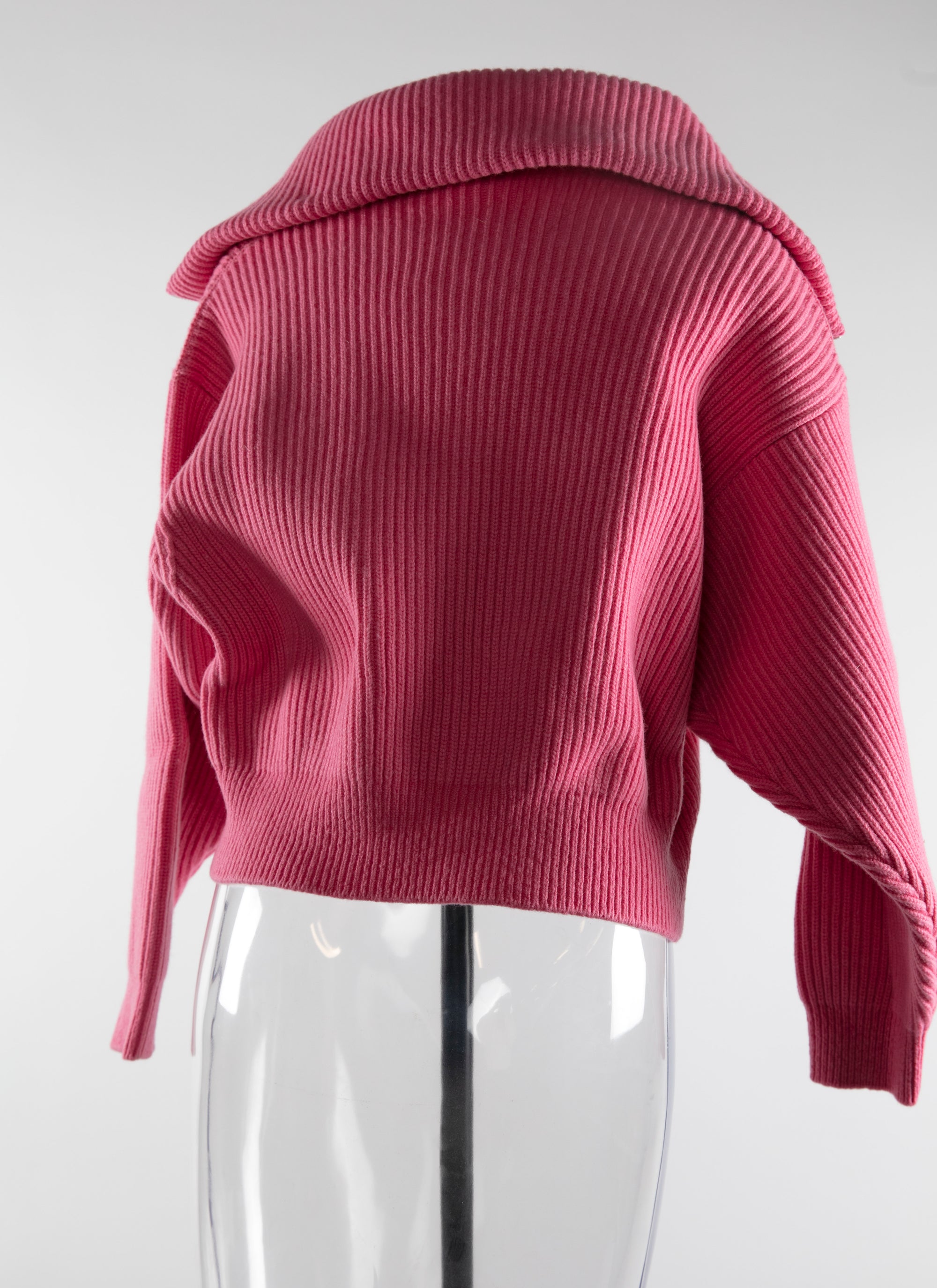 Wool zip neck jumper - Candy