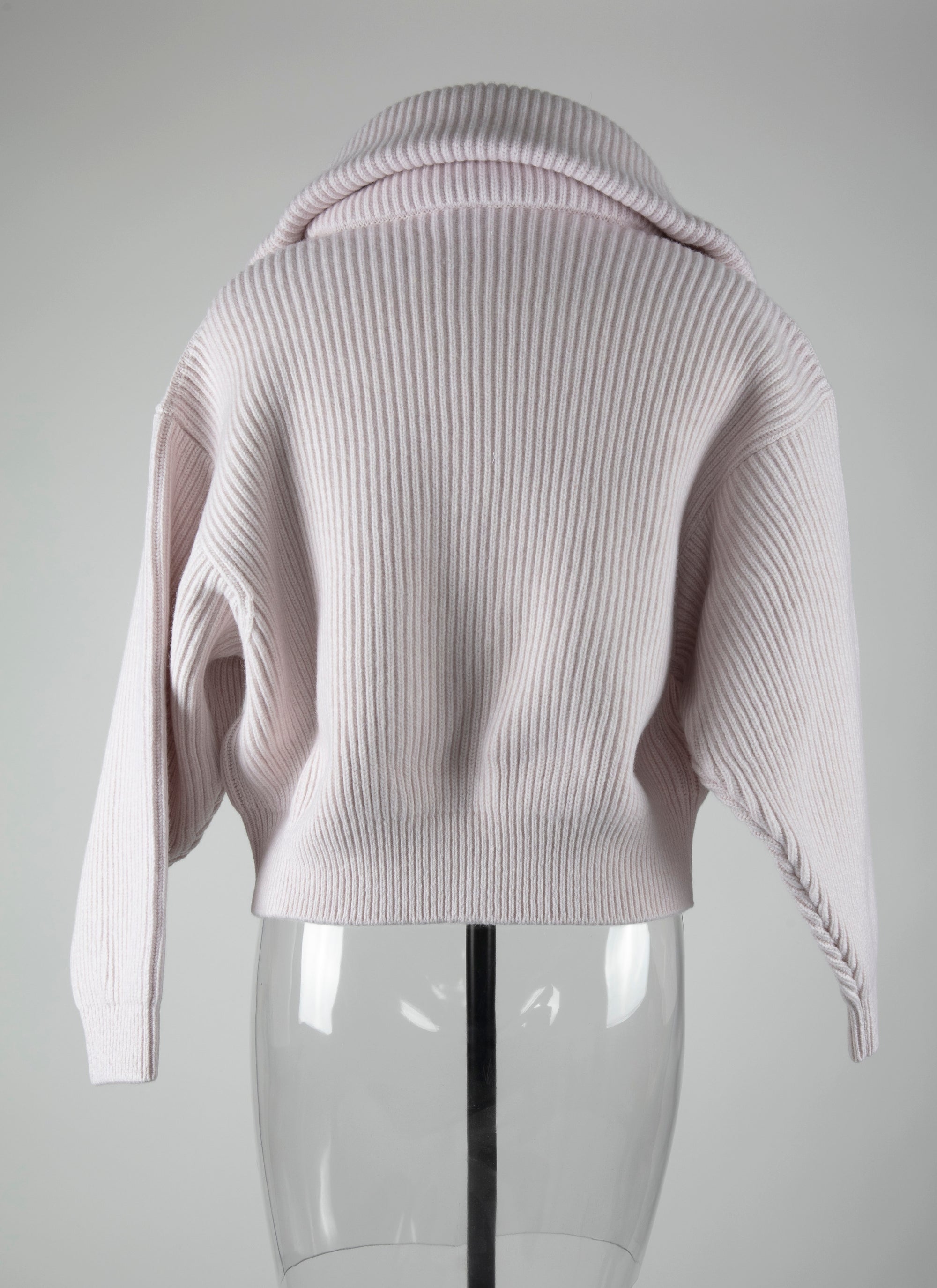 Pull col zippé en laine - Poudre