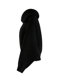 Pull à col zippé en laine et cachemire - Noir