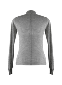 Long-sleeved cashmere turtleneck jumper - Mottled grey