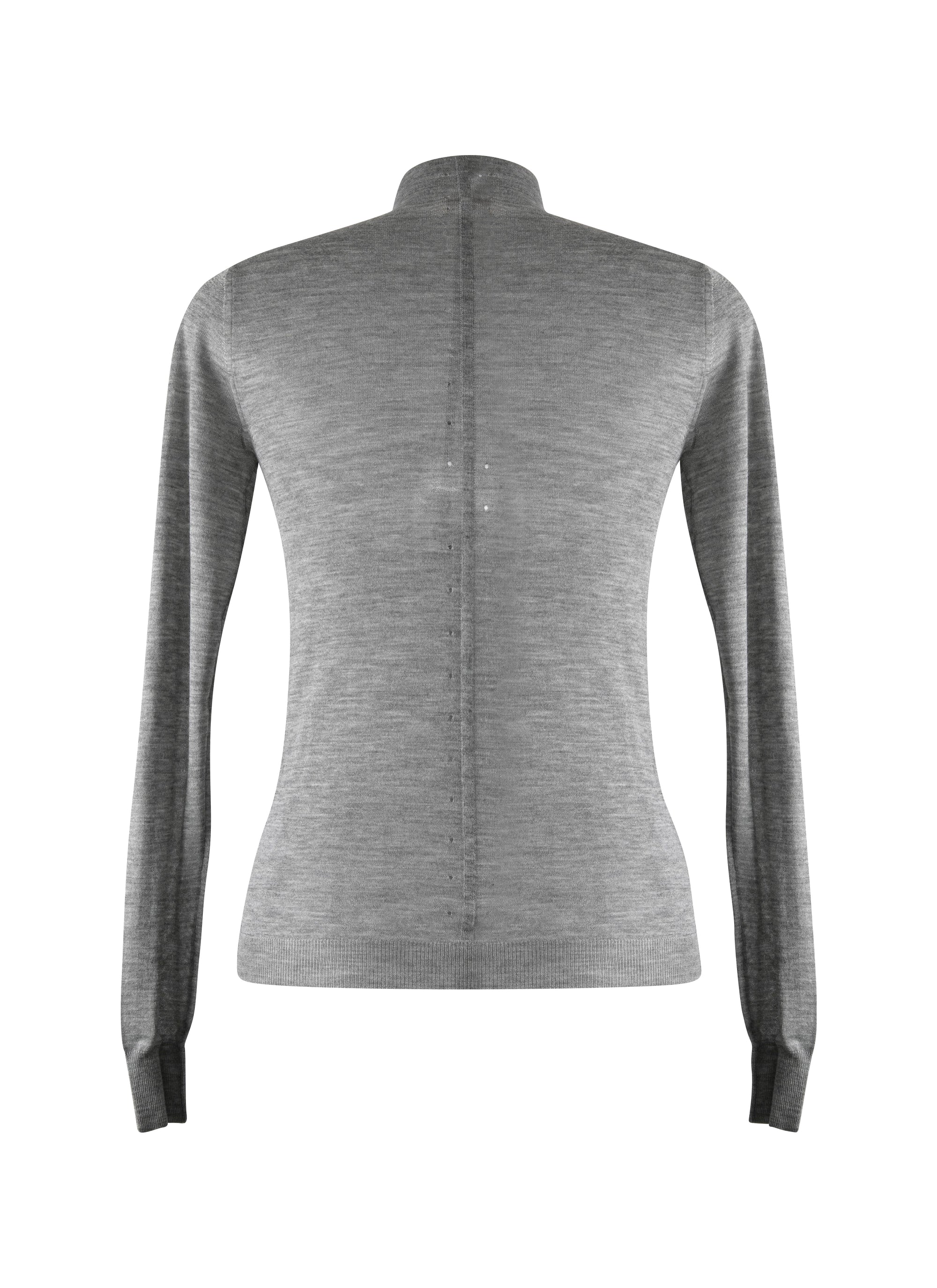 Long-sleeved cashmere turtleneck jumper - Mottled grey