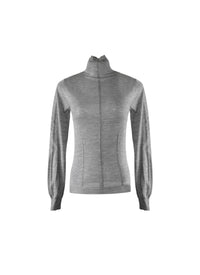 Long-sleeved cashmere turtleneck jumper - China Grey