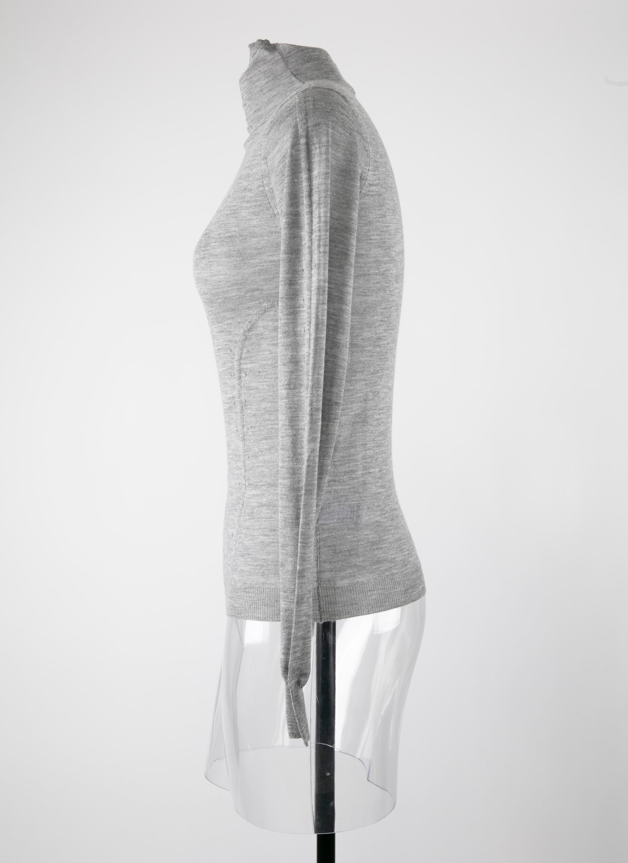 Long-sleeved cashmere turtleneck jumper - China Grey