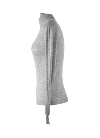 Long-sleeved cashmere turtleneck jumper - Mottled grey