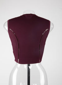 Sleeveless cropped top with openwork detail on chest - Garnet