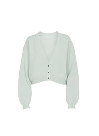 Cardigan court en cachemire - Vert Amande