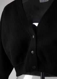 Cardigan court en cachemire - Noir