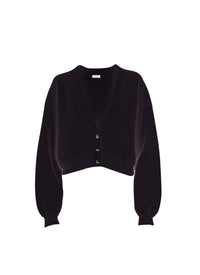 Cardigan court en cachemire - Noir