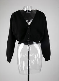 Cardigan court en cachemire - Noir