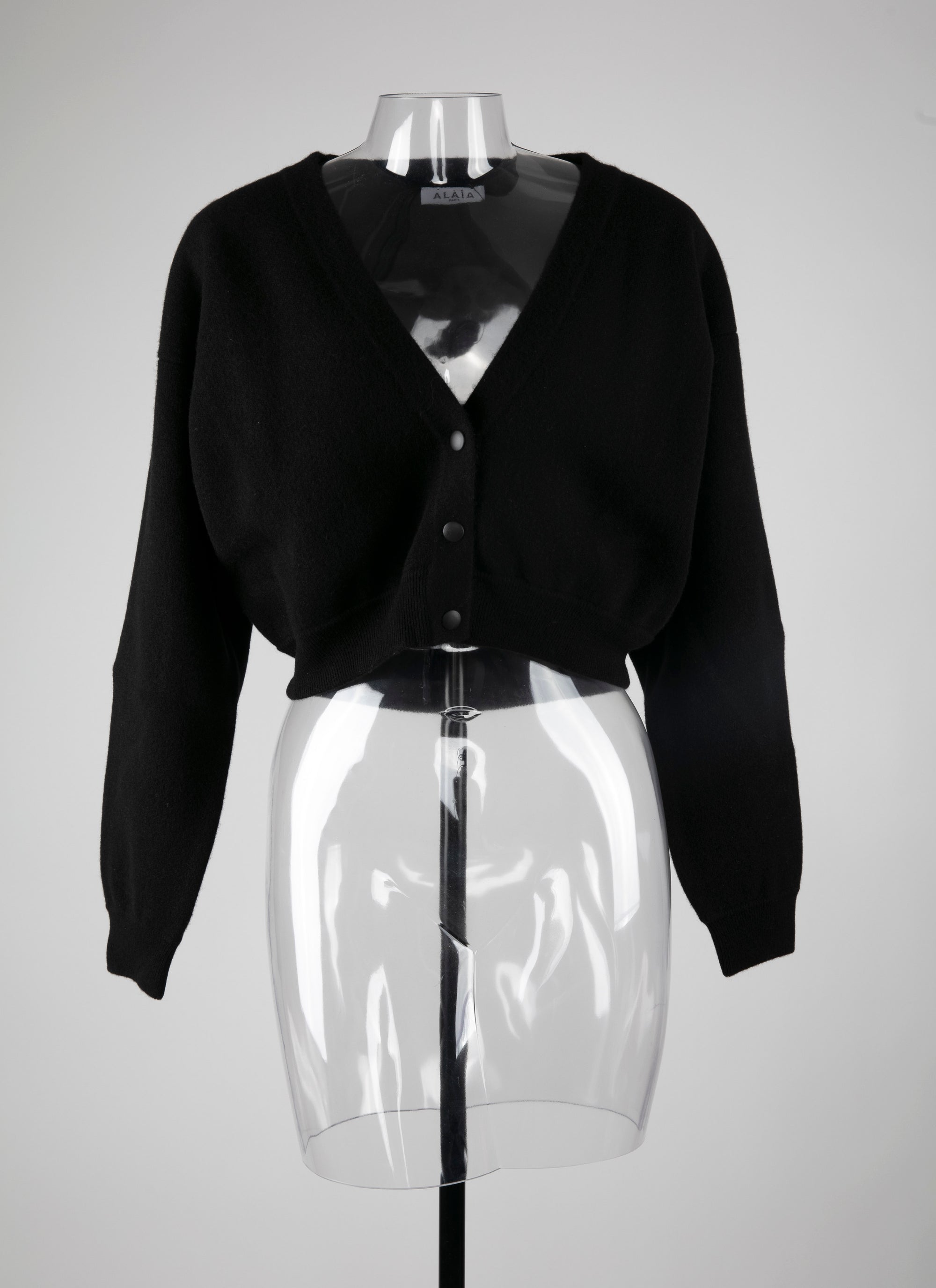 Cardigan court en cachemire - Noir