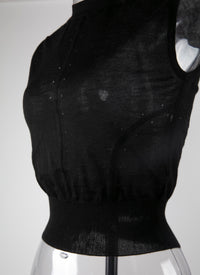 Pull court sans manches en cachemire - Noir