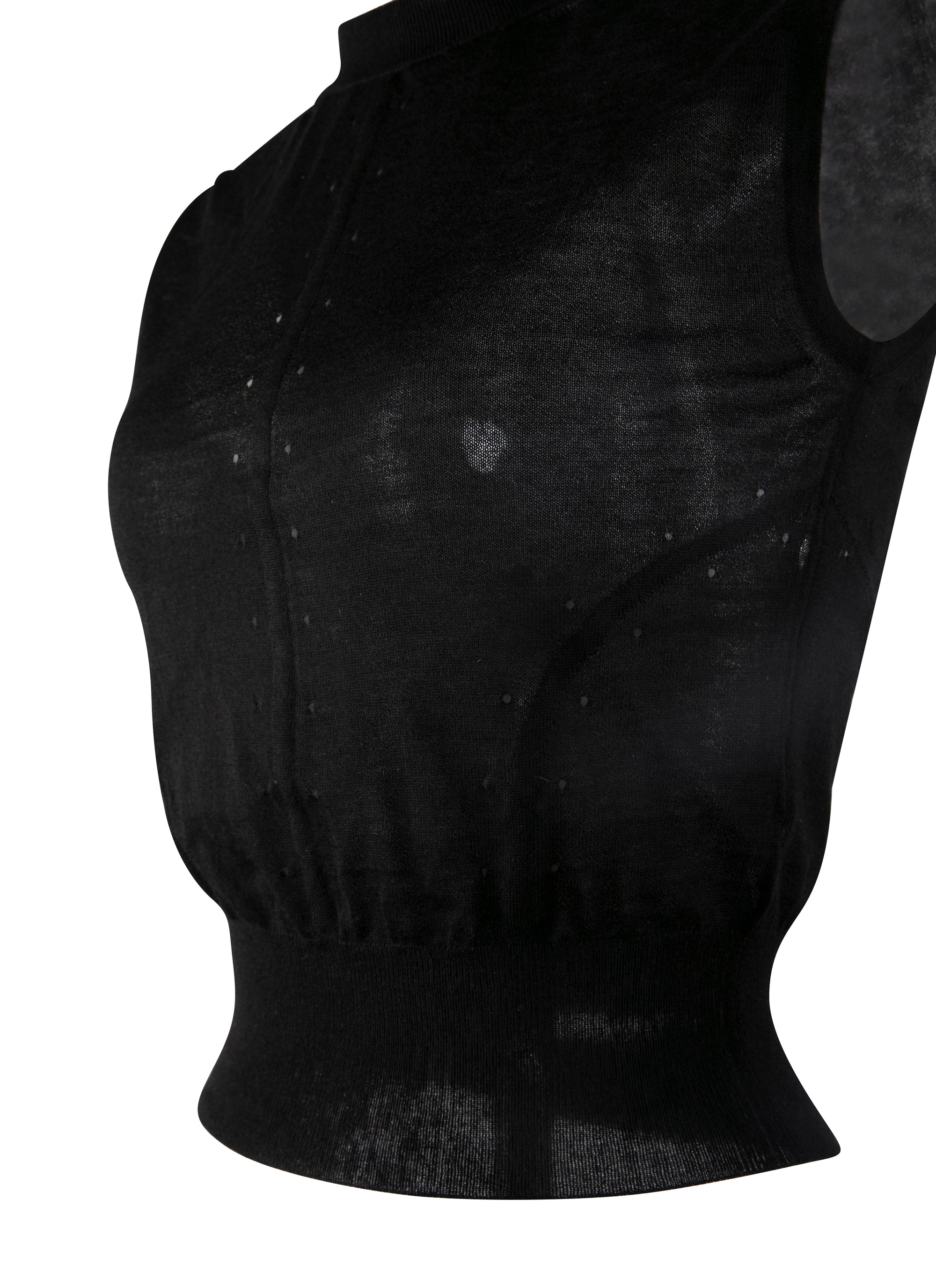 Pull court sans manches en cachemire - Noir