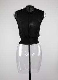 Pull court sans manches en cachemire - Noir