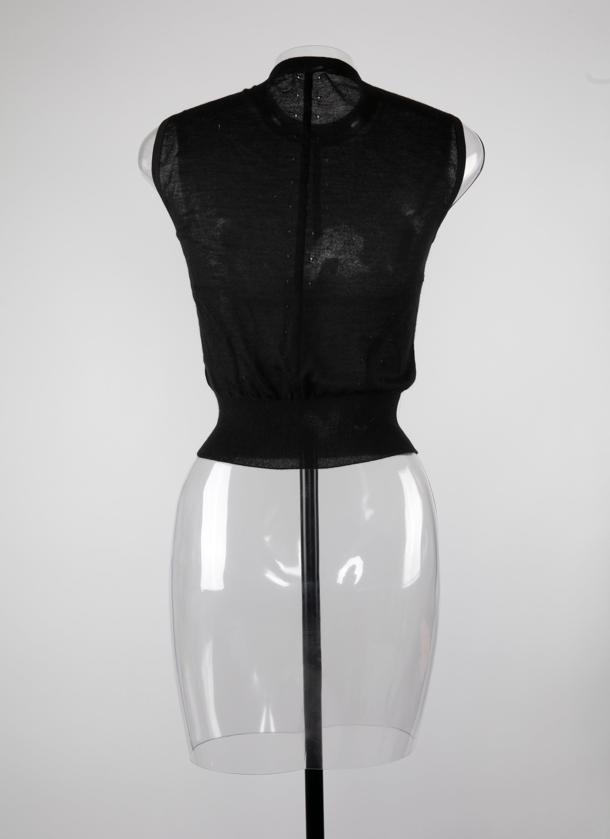 Pull court sans manches en cachemire - Noir
