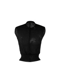 Pull court sans manches en cachemire - Noir
