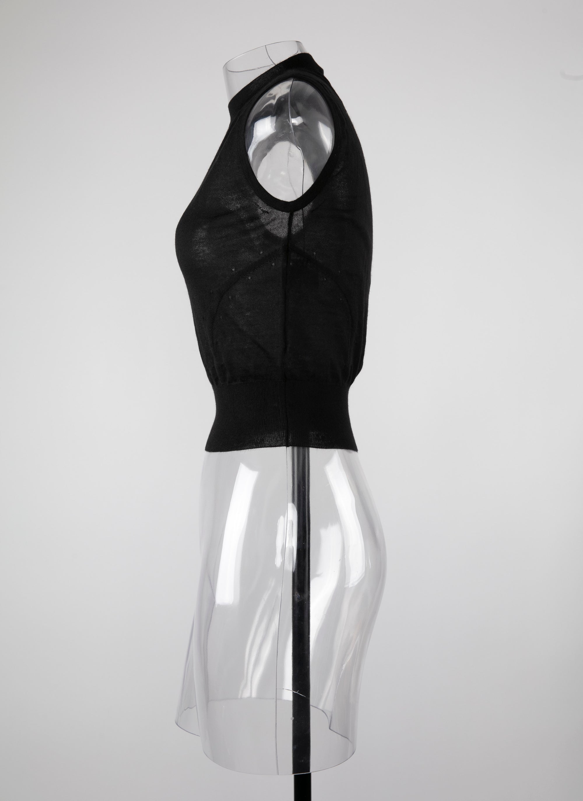 Pull court sans manches en cachemire - Noir