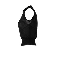 Pull court sans manches en cachemire - Noir