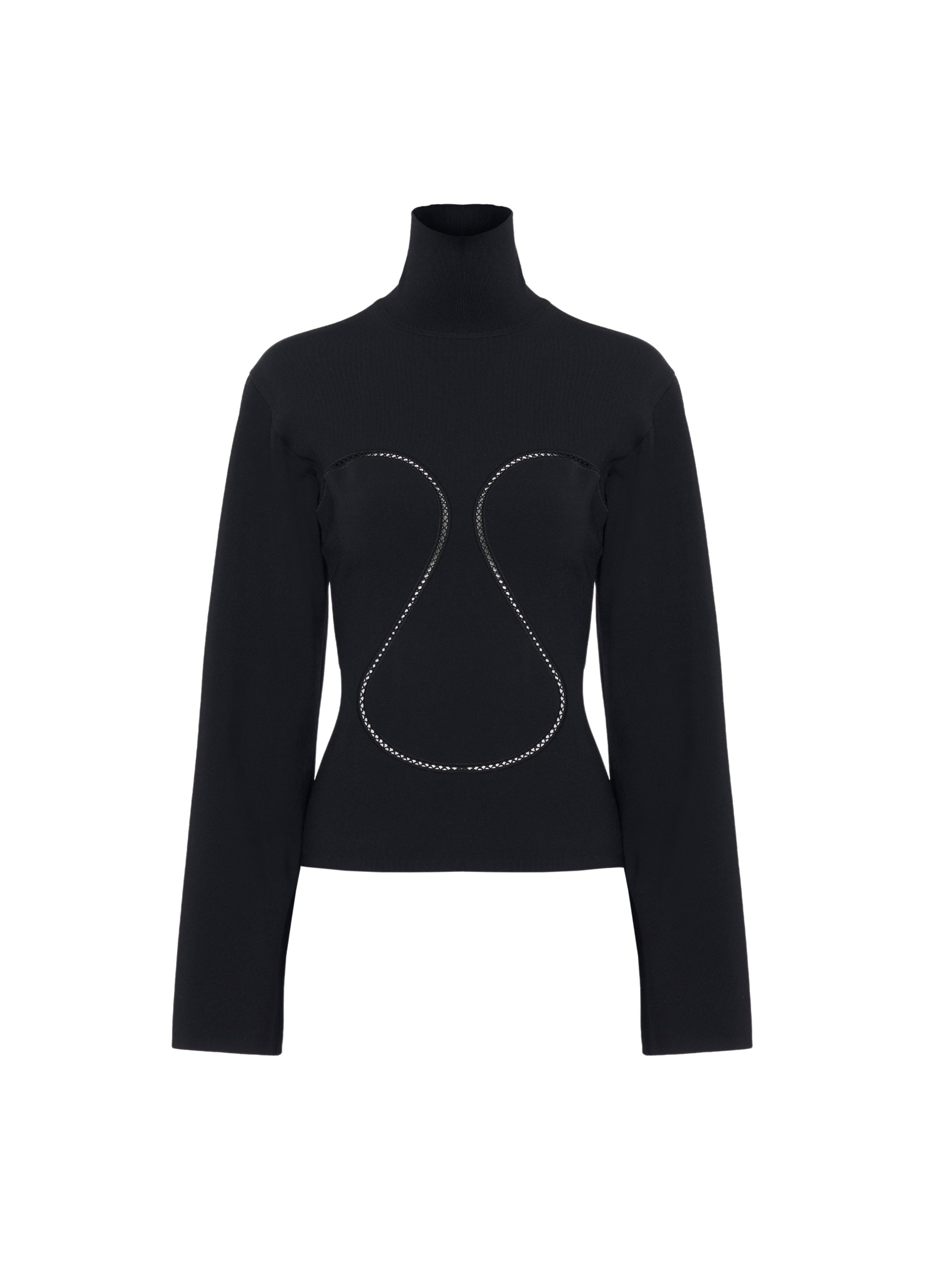 Fitted jumper with oversized drop shoulders - Black intense